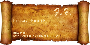 Frics Henrik névjegykártya
